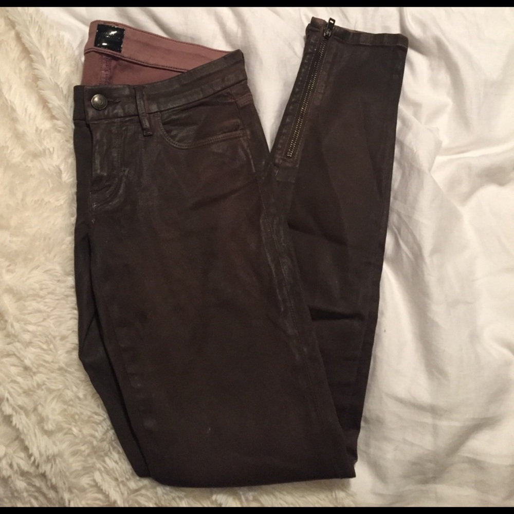 GUESS Marciano Skinny Zipper Oxblood Jeans